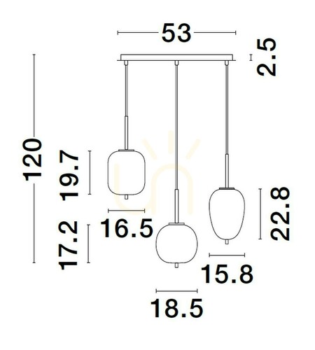 Kontrollera PILAR Luces Exclusivas taklampa LE43657