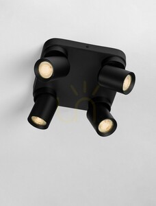 Svart GALVEZ taklampa från Luces Exclusivas, 4x GU10 LE44403 small 2
