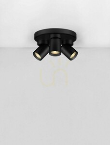 GALVEZ Luces Exclusivas LE44407 svart takspot 3×GU10 22 cm small 1