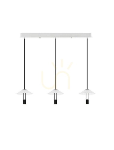 Kontrollera Luces Exclusivas AYAVIRI LE44740 hänglampa, 3 skärmar, 100 cm skena, LED 24 W 3000 K