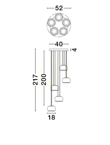 Kontrollera HUARMEY taklampa från Luces Exclusivas LE44844