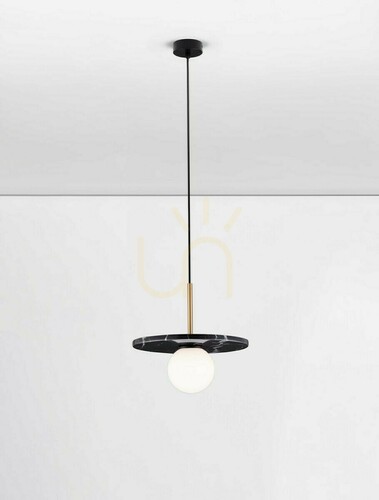 Kontrollera Luces Exclusivas JUANJUI LE44853 pendellampa i svart och vitt, marmor och glas, G9