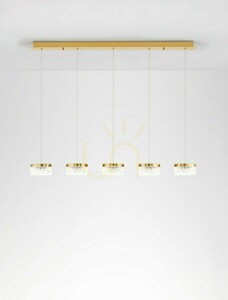 Luces Exclusivas MINEROS LE44583 guldfärgad LED-pendellampa, 5 ljuspunkter, 115 cm small 1