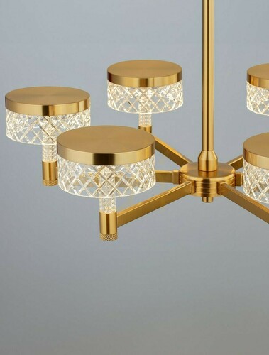 Kontrollera Luces Exclusivas MINEROS LE44585 guldfärgad LED-ljuskrona med 6 ljuspunkter 70,7 cm