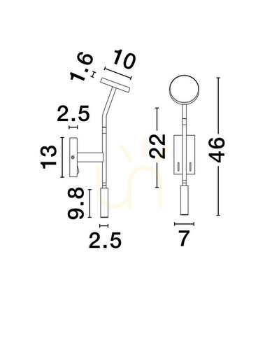 Kontrollera PASORAPA vägglampa från Luces Exclusivas LE44679