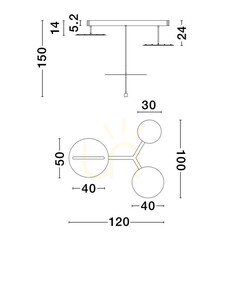 TIRAQUE taklampa från Luces Exclusivas LE44637 small 1