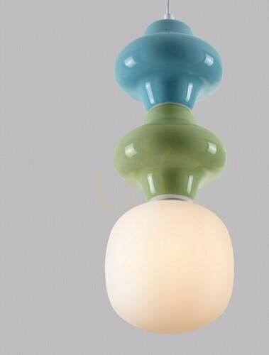 Kontrollera Luces Exclusivas VILROSA LE44563 pendellampa grön och blå 1×E14