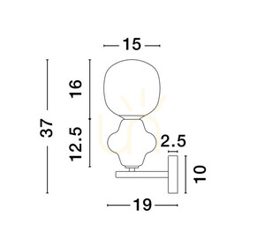 Vägglampa VILROSA blå-vit E14 Luces Exclusivas LE44571 small 3