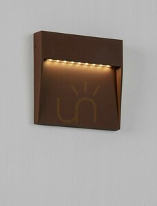 Luces Exclusivas LORCENA LE75298 utomhusvägglampa, LED 5 W 3000 K, 307 lm, rostbrun, IP54, 16 cm small 1