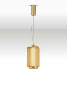 LED-pendellampa TABRUNO Luces Exclusivas LE45170, guldfärgad, bärnstensglas, 18 cm small 1