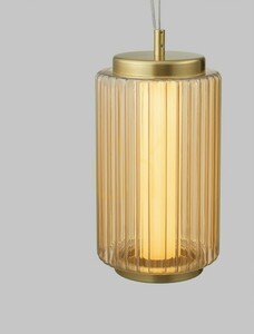 LED-pendellampa TABRUNO Luces Exclusivas LE45170, guldfärgad, bärnstensglas, 18 cm small 2