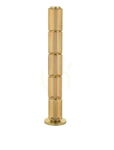 Kontrollera TABRUNO LED-golvlampa Luces Exclusivas LE45172, guldfärgad, bärnstensfärgat glas, 148,5 cm