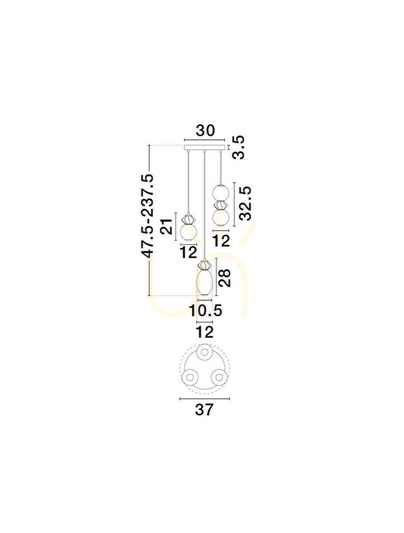 Display MONRETA Luces Exclusivas taklampa LE45235 MONRETA Luces Exclusivas taklampa LE45235