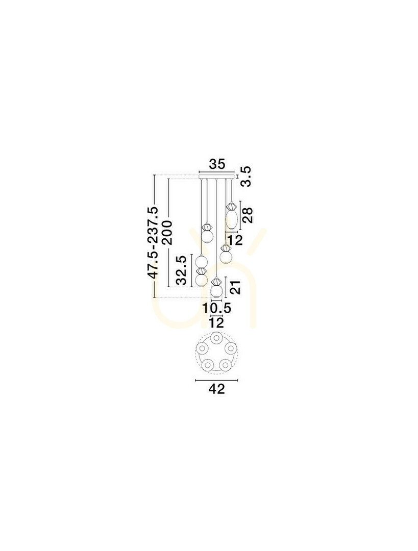 Display MONRETA Luces Exclusivas taklampa LE45236 MONRETA Luces Exclusivas taklampa LE45236