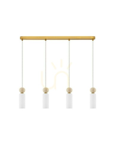 Kontrollera Luces Exclusivas CORVIZO LE45275 pendellampa, 4 skärmar, 80 cm, guld och travertin