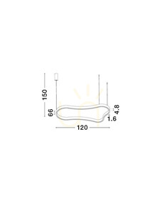 Luces Exclusivas VELBANO LE45416 vit LED-pendellampa 61 W 120 cm small 3