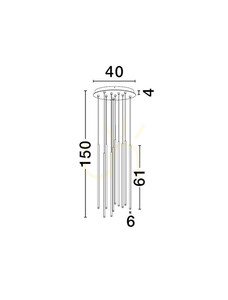 Luces Exclusivas NOVENCIO LE45464 svart LED-pendellampa 41 W, 40 cm small 3