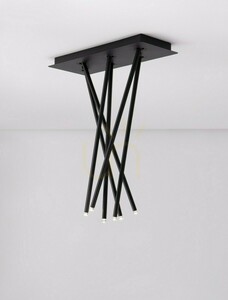 Luces Exclusivas NOVENCIO LE45465 hänglampa, 6 stavar, svart, LED 17 W 3000 K small 2
