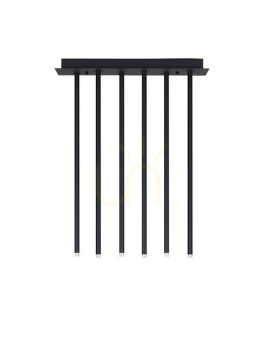 Kontrollera Luces Exclusivas NOVENCIO LE45465 hänglampa, 6 stavar, svart, LED 17 W 3000 K