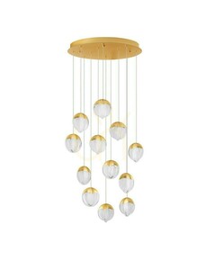 Luces Exclusivas Alcudia LE45759 kaskadpendel, LED 60 W 3780 lm 3000 K, guld, Ø55 cm, nedhäng upp till 200 cm small 0