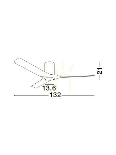 Kontrollera Takfläkt med LED-ljus Luces Exclusivas ALGEMES LE45790, ø132 cm, 3 blad, trä och vitt
