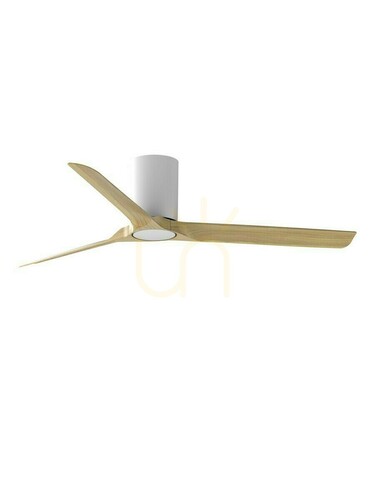 Kontrollera Takfläkt med LED-ljus Luces Exclusivas ALGEMES LE45790, ø132 cm, 3 blad, trä och vitt
