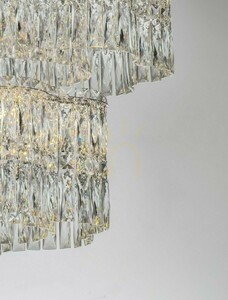 ARIZA taklampa i två plan, kristall och stål, LED 56 W 3500K 4119 lm, 60 cm, TRIAC-dimbar, Luces Exclusivas LE45852 small 3