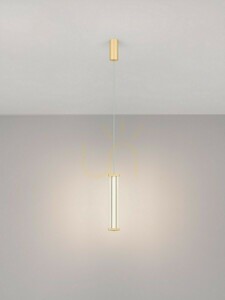 Luces Exclusivas CONIL LE45980 pendellampa, akrylcylinder, LED 6 W, 398 lm, 2700 K, guld, 200 cm small 2