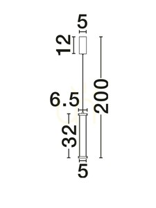 Luces Exclusivas CONIL LE45980 pendellampa, akrylcylinder, LED 6 W, 398 lm, 2700 K, guld, 200 cm small 4