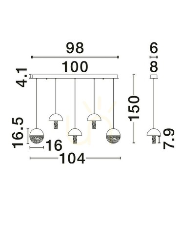 Kontrollera TARREGA taklampa från Luces Exclusivas LE46173