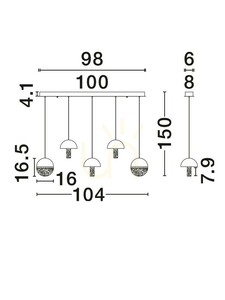 TARREGA Luces Exclusivas taklampa LE46174 small 1
