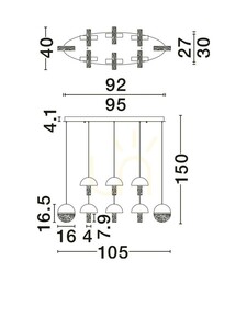 TARREGA Luces Exclusivas taklampa LE46177 small 1