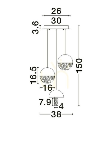 Kontrollera TARREGA Luces Exclusivas taklampa LE46184