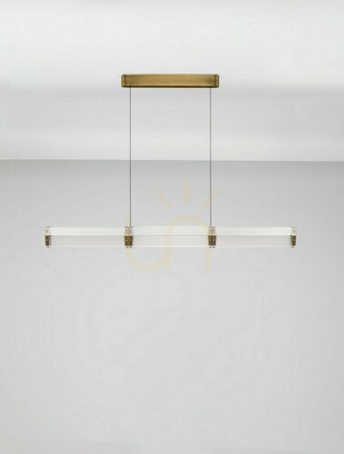 Kontrollera Pendel Luces Exclusivas TORREV LE46200 klarglas mässing LED 24 W 1320 lm 3000 K 120 cm