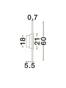 VILLAN Luces Exclusivas LE46230 LED-vägglampa, 60 cm, vit och guldfärgad small 7