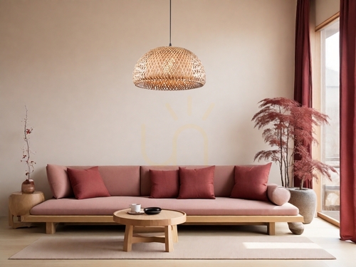 Kontrollera Luces Exclusivas PARRAL LE42138 pendellampa i bambu, 39 cm