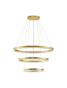 Luces Exclusivas ACACIO LE43558 LED-pendellampa, tre ringar, guldfärgad, 80 cm small 0