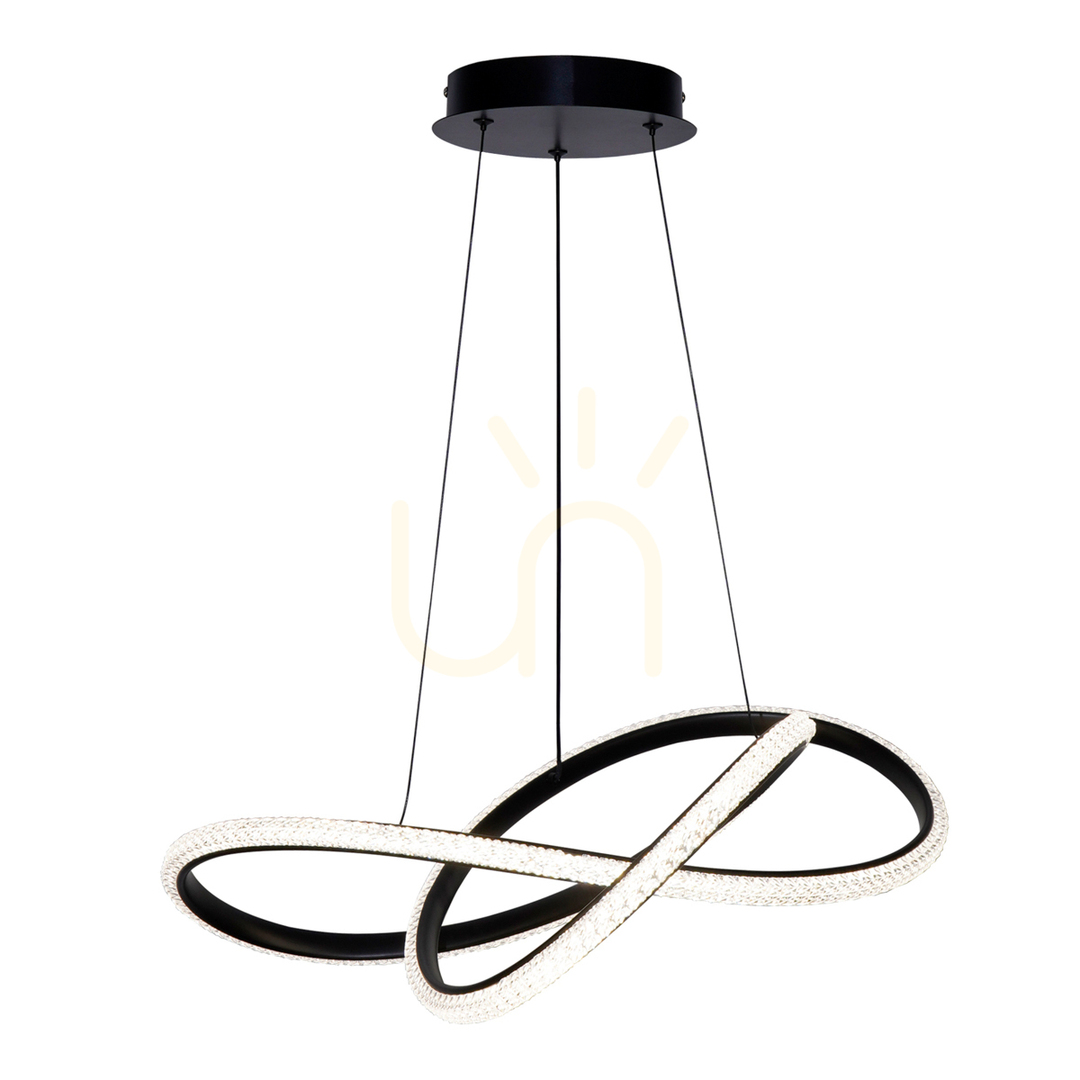 Kontrollera Italux Almera LED-pendellampa svart 60 cm kristall PND-64728-BK Italux Almera LED-pendellampa svart 60 cm kristall PND-64728-BK