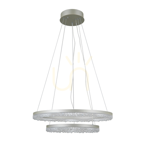Kontrollera Italux Barlo silverfärgad LED-pendellampa 60 cm 36 W PND-34526-2L-SILV