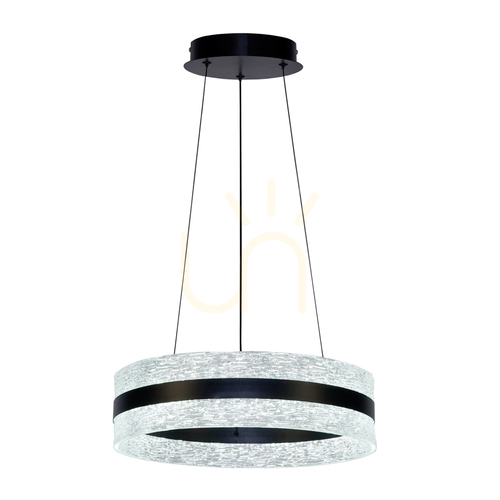 Kontrollera Italux Blera svart LED-pendellampa 40 cm PND-98273-BK