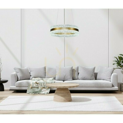 Kontrollera Italux Blera LED-pendellampa guld 40 cm PND-98273-GD