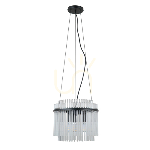 Kontrollera Hänglampa Italux Bonte svart med klart glas 3xE14 PND-40929-3A-BK