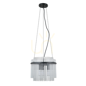 Hänglampa Italux Bonte svart med klart glas 3xE14 PND-40929-3A-BK small 0