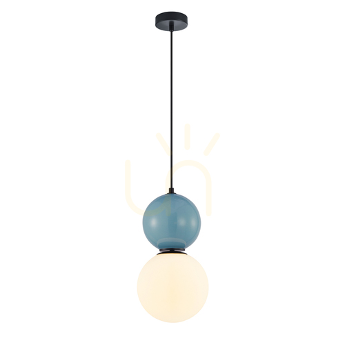 Kontrollera Italux Mastal pendellampa blå och svart 20 cm E27 PND-36603-1L-BK-BLU