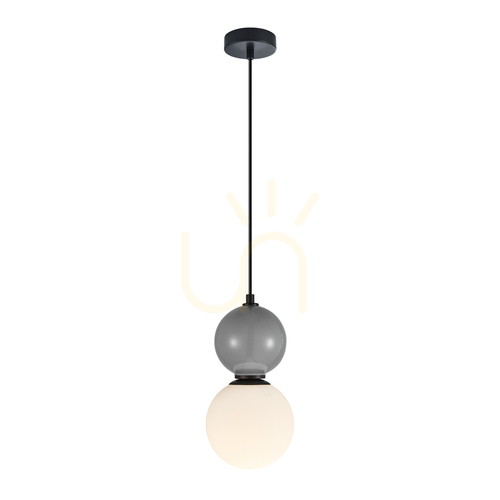 Kontrollera Italux pendellampa svart glas E27 15 cm PND-36603-1S-BK-GR