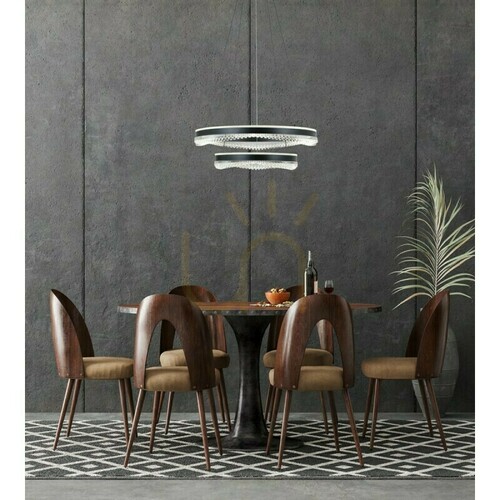 Kontrollera Italux Morte LED pendellampa svart 60 cm PND-34535-2L-BK