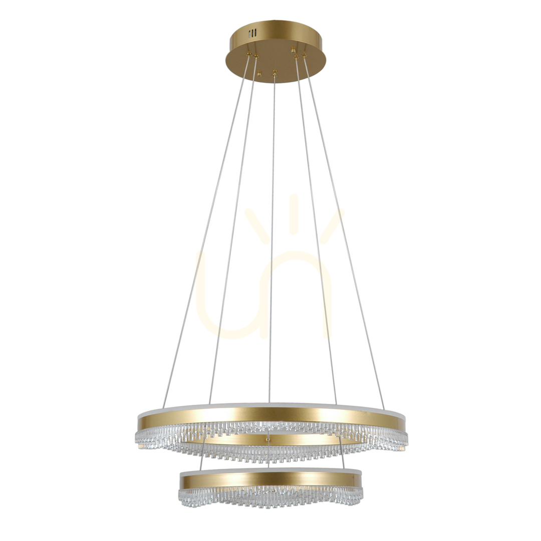 Kontrollera Italux Morte LED pendellampa guld 60 cm PND-34535-2L-GD Italux Morte LED pendellampa guld 60 cm PND-34535-2L-GD