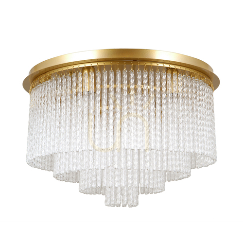 Kontrollera Plafond Italux Naute guld glas 9-ljus E14 50 cm PLF-40931-9A-GD