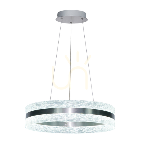 Kontrollera Italux Pendel Lampa Silver Glas LED 60 cm PND-45283-SCHR