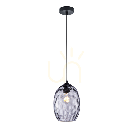 Kontrollera Hänglampa Italux Novala svart rökt glas E27 PND-3031-1-BK-SG